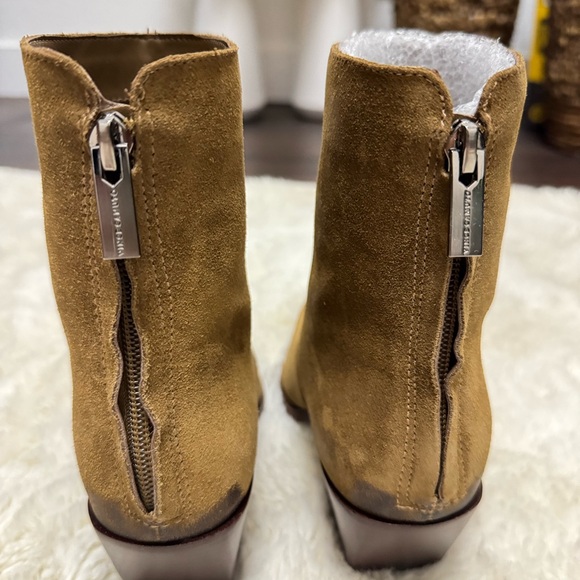 Vince Camuto Tan Suede Block Heel Ankle Boots - Picture 3 of 6